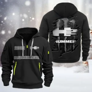 Hoodie Half Zipper Exclusive Logo Gift For Off-Road SUV Enthusiasts CAR198 - Black