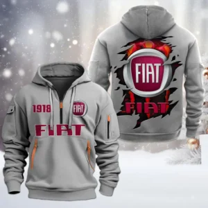 Hoodie Half Zipper Exclusive Logo Gift For Everyday Auto Enthusiasts CAR198 - Gray