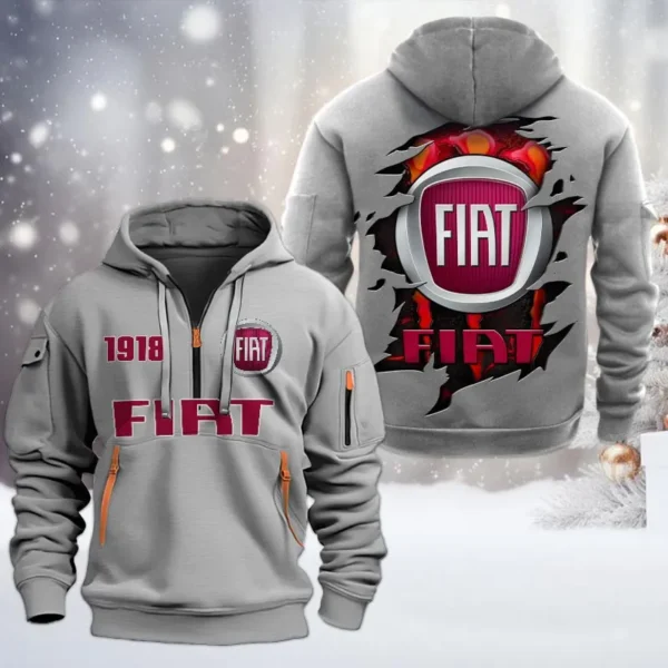 Hoodie Half Zipper Exclusive Logo Gift For Everyday Auto Enthusiasts CAR198 - Gray