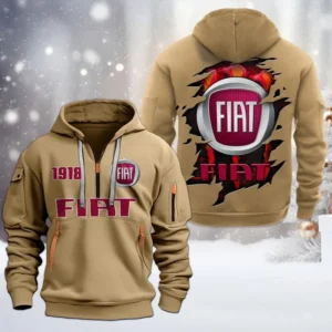 Hoodie Half Zipper Exclusive Logo Gift For Affordable Ride Enthusiasts CAR198 - Khaki
