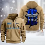 Hoodie Half Zipper Exclusive Logo Gift For Family Car Enthusiasts CAR198 - Khaki