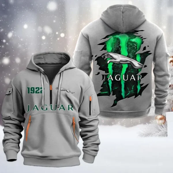 Hoodie Half Zipper Exclusive Logo Gift For Adventure Utility Vehicle Enthusiasts CAR198 - Gray