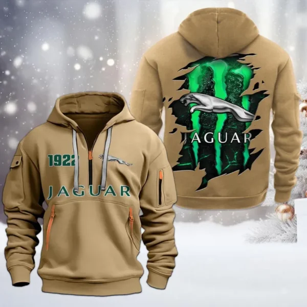 All-Terrain SUV Hoodie Half Zipper, All Over Print Hoodie Gift For All-Terrain SUV Enthusiasts CAR198 - Khaki