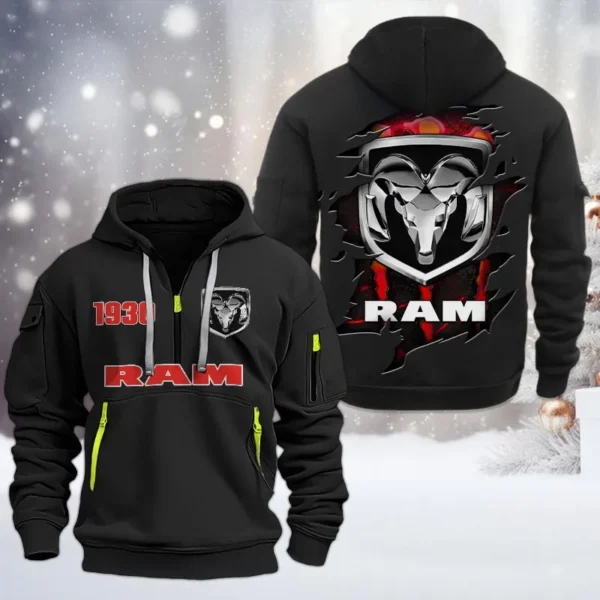 Utility Vehicle Hoodie Half Zipper, All Over Print Hoodie Gift For Utility Vehicle Enthusiasts CAR198 - Black