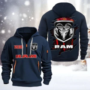 Full-Size Pickup Hoodie Half Zipper, All Over Print Hoodie Gift For Full-Size Pickup Enthusiasts CAR198 - Navy