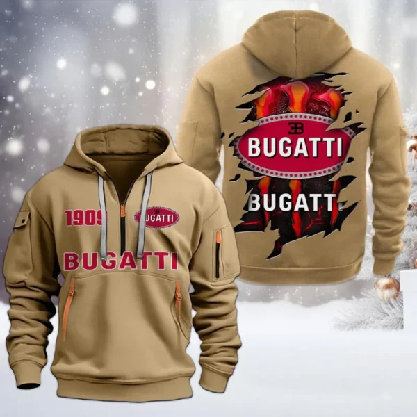 Prestige Coupe Hoodie Half Zipper, All Over Print Hoodie Gift For Prestige Coupe Enthusiasts CAR198 - Khaki