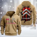 Hoodie Half Zipper Exclusive Logo Gift For Stylish Crossover Enthusiasts CAR198 - Khaki