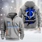 Off-Road SUV Hoodie Half Zipper, All Over Print Hoodie Gift For Off-Road SUV Enthusiasts CAR198 - Gray
