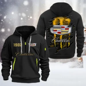 Hoodie Half Zipper Exclusive Logo Gift For Grand Touring Car Enthusiasts CAR198 - Black