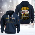 Hoodie Half Zipper Exclusive Logo Gift For Performance Sedan Enthusiasts CAR198 - Navy