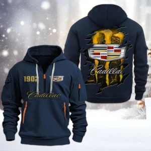 Hoodie Half Zipper Exclusive Logo Gift For Performance Sedan Enthusiasts CAR198 - Navy