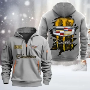 Hoodie Half Zipper Exclusive Logo Gift For High-End Coupe Enthusiasts CAR198 - Gray