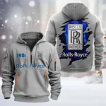 Hoodie Half Zipper Exclusive Logo Gift For High-End Auto Sport Enthusiasts CAR198 - Gray