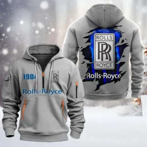 Hoodie Half Zipper Exclusive Logo Gift For High-End Auto Sport Enthusiasts CAR198 - Gray