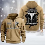 Hoodie Half Zipper Exclusive Logo Gift For Adventure Road Cruiser Enthusiasts CAR198 - Khaki