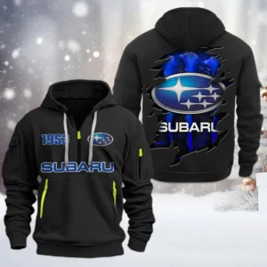 Hoodie Half Zipper Exclusive Logo Gift For All-Wheel Drive Car Enthusiasts CAR198 - Black