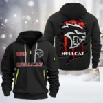Hoodie Half Zipper Exclusive Logo Gift For Street Racer Enthusiasts CAR198 - Black