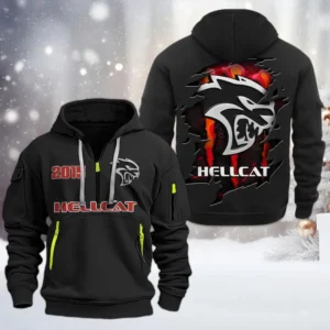 Hoodie Half Zipper Exclusive Logo Gift For Street Racer Enthusiasts CAR198 - Black