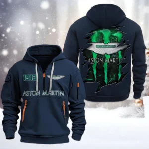 Luxury Sports Car Hoodie Half Zipper, All Over Print Hoodie Gift For Luxury Sports Car Enthusiasts CAR198 - Navy