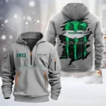 Elite Wheels Hoodie Half Zipper, All Over Print Hoodie Gift For Elite Wheels Enthusiasts CAR198 - Gray