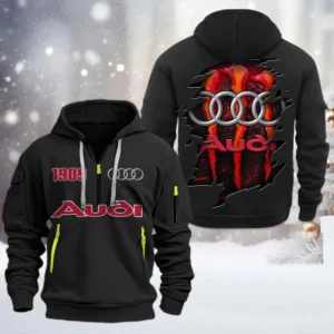 Sports Sedan Hoodie Half Zipper, All Over Print Hoodie Gift For Sports Sedan Enthusiasts CAR198 - Black