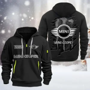 Hoodie Half Zipper Exclusive Logo Gift For Retro Compact Enthusiasts CAR198 - Black