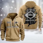 Hoodie Half Zipper Exclusive Logo Gift For Classic Car Enthusiasts CAR198 - Khaki