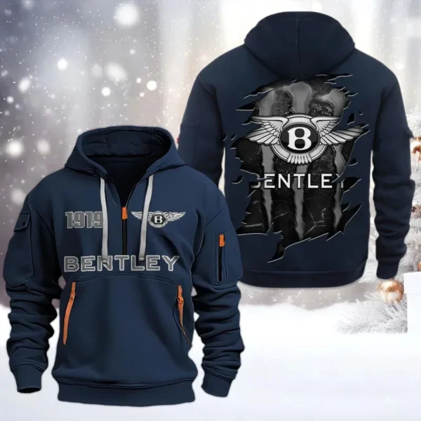 Hoodie Half Zipper Exclusive Logo Gift For Exotic Car Enthusiasts CAR198 - Navy