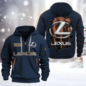 Exclusive Logo Hoodie Half Zipper For Hybrid Luxury Car Enthusiasts, Gift For Hybrid Luxury Car Fans CAR198 - Navy