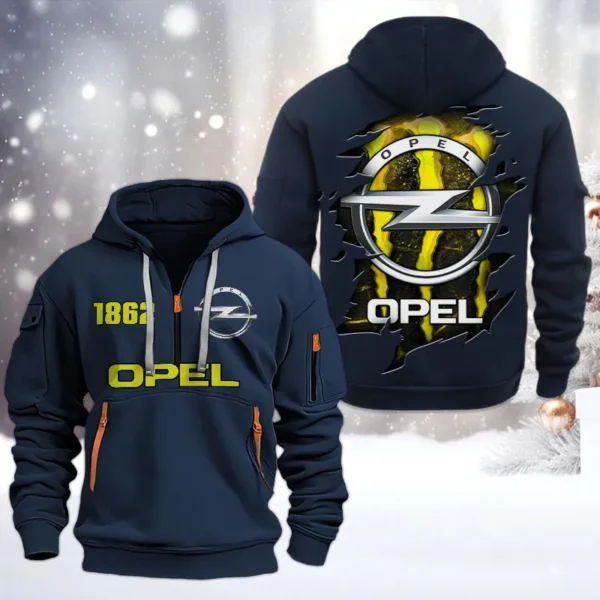 Exclusive Logo Hoodie Half Zipper For Mid-Size Auto Enthusiasts, Gift For Mid-Size Auto Fans CAR198 - Navy