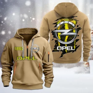 Urban Car Hoodie Half Zipper, All Over Print Hoodie Gift For Urban Car Enthusiasts CAR198 - Khaki