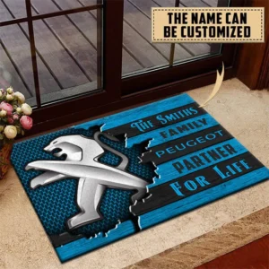 Commuter Vehicle Doormat, Automotive Logo Style Floor Mat CAR199 - Cyan