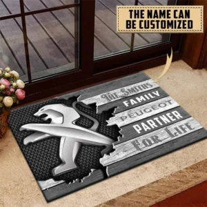 Compact Hatchback Doormat, Automotive Logo Style Floor Mat CAR199 - Gray