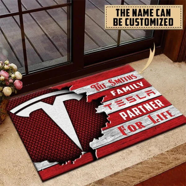 Zero-Emission Vehicle Doormat, All Over Print Doormat For Car Fans CAR199 - Red