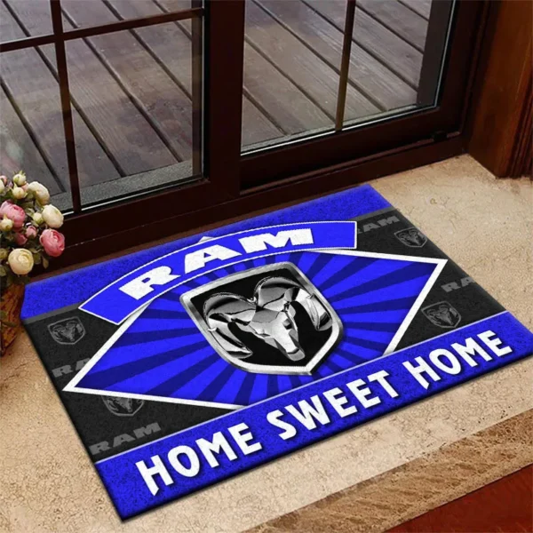 American Work Truck Doormat, Durable Auto-Inspired Rug for Garage or Home Entry CAR303 - Blue