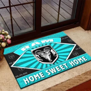 American Work Truck Doormat, All Over Print Doormat For Car Fans CAR303 - Cyan