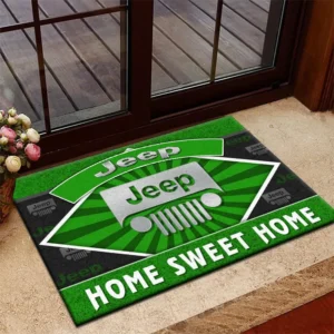 Compact Off-Road Vehicle Doormat, Durable Auto-Inspired Rug for Garage or Home Entry CAR303 - Green