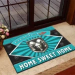Performance Vehicle Doormat, Automotive Logo Style Floor Mat CAR303 - Cyan