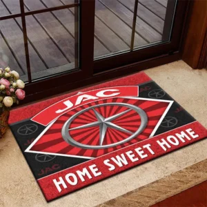Practical Utility Ride Doormat, Durable Auto-Inspired Rug for Garage or Home Entry CAR303 - Red