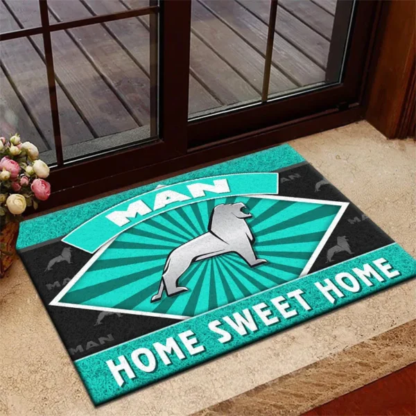 Heavy Utility Vehicle Doormat, All Over Print Doormat For Car Fans CAR303 - Cyan