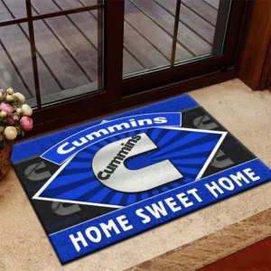 PowerPulse Motors Doormat, Durable Auto-Inspired Rug for Garage or Home Entry CAR303 - Blue