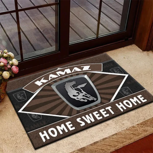 Long-Haul Truck Doormat, Durable Auto-Inspired Rug for Garage or Home Entry CAR303 - Brown