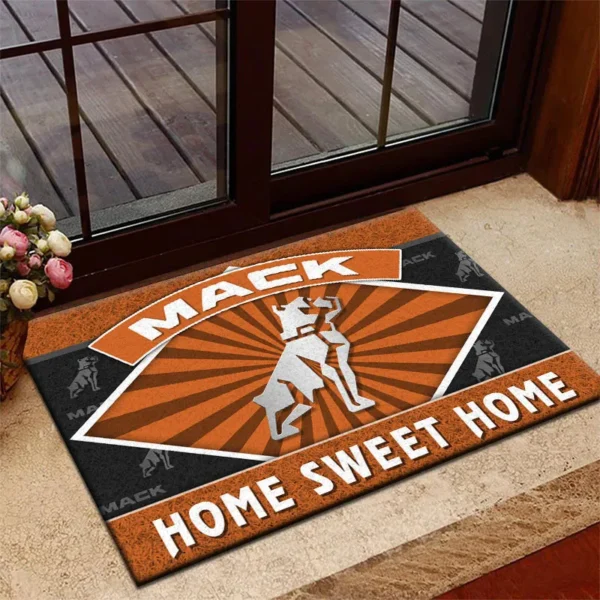 Tractor-Trailer Doormat, All Over Print Doormat For Car Owners CAR303 - Orange
