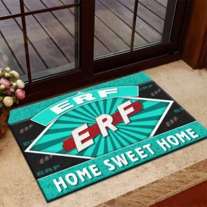Old-School Cargo Truck Doormat, All Over Print Doormat For Car Lovers CAR303 - Cyan