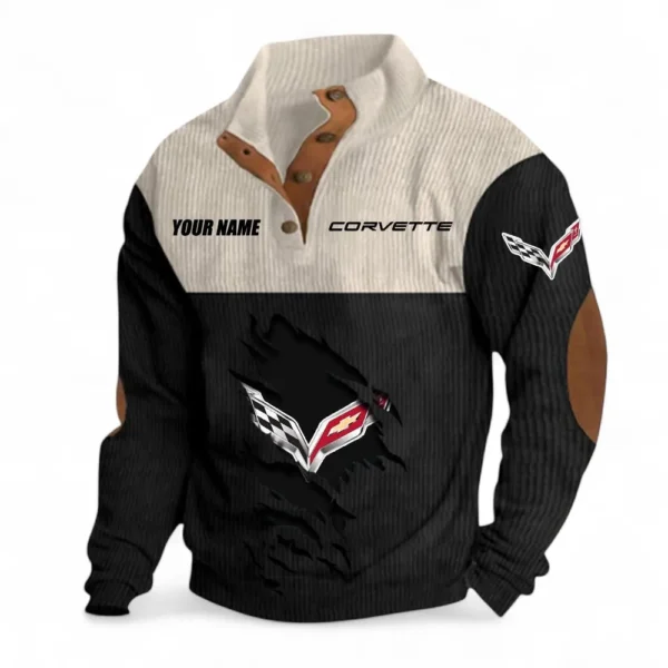 Classic Sports Car Men's Stand Up Collar Base Shirt, Exclusive Logo Hoodie For Car Lovers CAR402 - Black