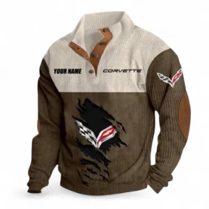 Heritage Performance Car Men's Stand Up Collar Base Shirt, Exclusive Logo Hoodie For Car Lovers CAR402 - Brown