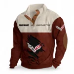 Timeless Roadster Men's Stand Up Collar Base Shirt, Exclusive Logo Hoodie For Car Lovers CAR402 - Dark Red