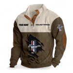 High-Performance Vehicle   Men's Stand Up Collar Base Shirt, Exclusive Logo Hoodie For Car Lovers CAR402 - Brown