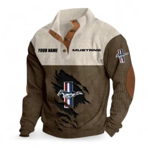 High-Performance Vehicle   Men's Stand Up Collar Base Shirt, Exclusive Logo Hoodie For Car Lovers CAR402 - Brown