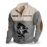 Muscle Car   Men's Stand Up Collar Base Shirt, Exclusive Logo Hoodie For Car Lovers CAR402 - Gray